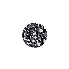 Black And White Camouflage Pattern 1  Mini Buttons by SpinnyChairDesigns