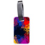 Colorful Paint Splatter Texture Red Black Yellow Blue Luggage Tag (two sides) Front