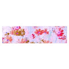 Cosmos Flowers Pink Satin Scarf (oblong) by DinkovaArt