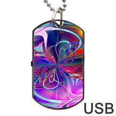 Rainbow Painting Pattern 2 Dog Tag Usb Flash (one Side) by DinkovaArt