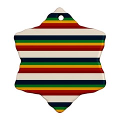Rainbow Stripes Snowflake Ornament (two Sides) by tmsartbazaar
