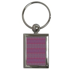 Red Blue Ikat Pattern Key Chain (rectangle) by SpinnyChairDesigns