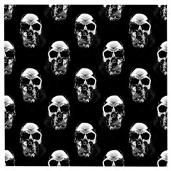 Black And White Skulls Wooden Puzzle Square by SpinnyChairDesigns