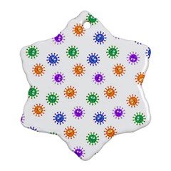 Cartoon Corona Virus Covid 19 Ornament (snowflake) by SpinnyChairDesigns