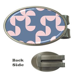 Pink And Blue Shapes Money Clips (oval)  by MooMoosMumma