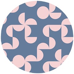 Pink And Blue Shapes Wooden Puzzle Round by MooMoosMumma
