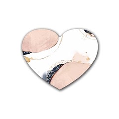 Pink And Blue Marble Rubber Coaster (heart)  by kiroiharu