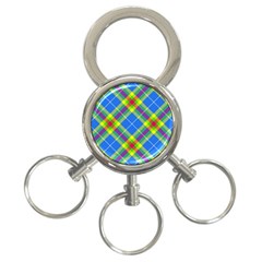 Clown Costume Plaid Striped 3-ring Key Chain by SpinnyChairDesigns