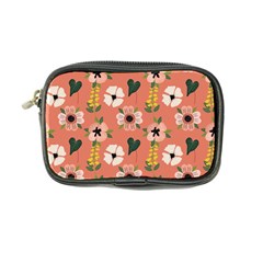 Flower Pink Brown Pattern Floral Coin Purse by Alisyart