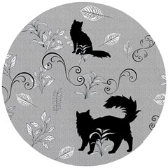 Grey Cats Design  Wooden Puzzle Round by Abe731