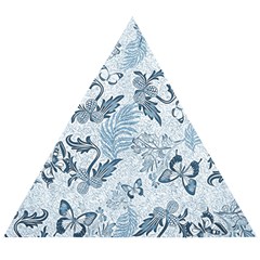 Nature Blue Pattern Wooden Puzzle Triangle by Abe731