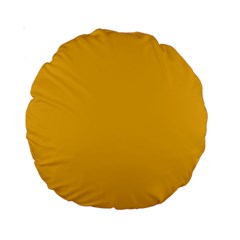 True Mustard Yellow Color Standard 15  Premium Round Cushions by SpinnyChairDesigns