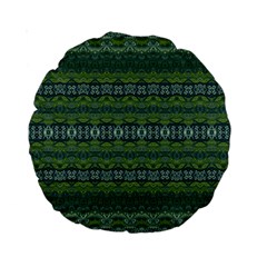 Boho Forest Green  Standard 15  Premium Round Cushions by SpinnyChairDesigns
