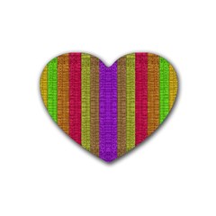 Colors Of A Rainbow Rubber Coaster (heart)  by pepitasart