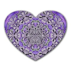 Floral Wreaths In The Beautiful Nature Mandala Heart Mousepads by pepitasart
