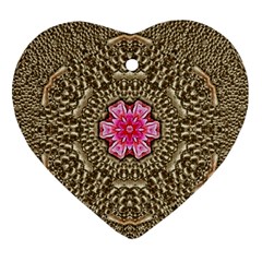 Earth Can Be A Beautiful Flower In The Universe Ornament (heart) by pepitasart