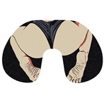 Sporty booty perfection, fit girl fitness illustration, sports theme Travel Neck Pillow Back