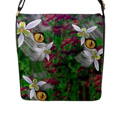 Illustrations Color Cat Flower Abstract Textures Flap Closure Messenger Bag (l) by Alisyart