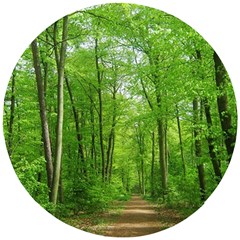 In The Forest The Fullness Of Spring, Green, Wooden Puzzle Round by MartinsMysteriousPhotographerShop