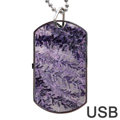 Flowers Branches Purple Dog Tag Usb Flash (two Sides) by DinkovaArt