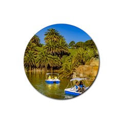 Parque Rodo Park, Montevideo, Uruguay Rubber Round Coaster (4 Pack)  by dflcprintsclothing