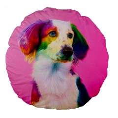Rainbowdog Large 18  Premium Flano Round Cushions by Sparkle