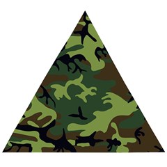 Forest Camo Pattern, Army Themed Design, Soldier Wooden Puzzle Triangle by Casemiro