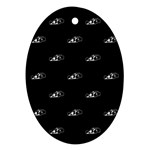 Formula One Black And White Graphic Pattern Oval Ornament (Two Sides) Back