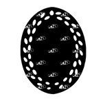 Formula One Black And White Graphic Pattern Oval Filigree Ornament (Two Sides) Front