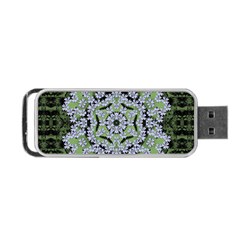 Calm In The Flower Forest Of Tranquility Ornate Mandala Portable Usb Flash (two Sides) by pepitasart