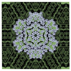 Calm In The Flower Forest Of Tranquility Ornate Mandala Wooden Puzzle Square by pepitasart