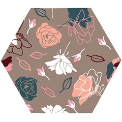 Rose -01 Wooden Puzzle Hexagon by LakenParkDesigns