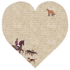 Foxhunt Horse And Hound Wooden Puzzle Heart by Abe731