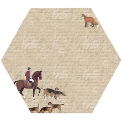 Foxhunt Horse And Hound Wooden Puzzle Hexagon by Abe731