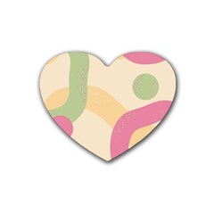 Line Pattern Dot Rubber Coaster (heart)  by Alisyart