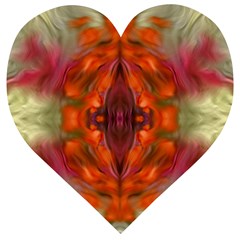 Landscape In A Colorful Structural Habitat Ornate Wooden Puzzle Heart by pepitasart
