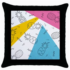 Modern Pineapples Throw Pillow Case (black) by goljakoff