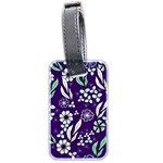 Floral blue pattern  Luggage Tag (two sides) Front