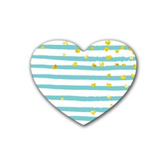 Cute Golden Hearts Heart Coaster (4 Pack)  by designsbymallika