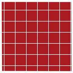 Red Plaid Wooden Puzzle Square by goljakoff