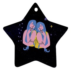 Twin Horoscope Astrology Gemini Star Ornament (two Sides) by Alisyart