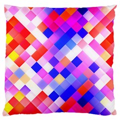 Squares Pattern Geometric Seamless Large Flano Cushion Case (two Sides) by Dutashop