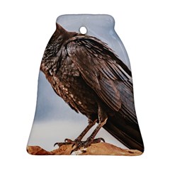 Black Crow Standing At Rock Bell Ornament (two Sides) by dflcprintsclothing