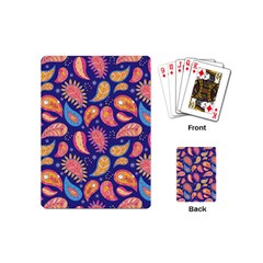 Blue Paisley Print 2 Playing Cards Single Design (mini) by designsbymallika