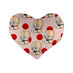 Chibi!charlie  Standard 16  Premium Flano Heart Shape Cushions by murosakiiro