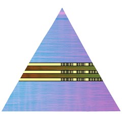 Glitched Vaporwave Hack The Planet Wooden Puzzle Triangle by WetdryvacsLair