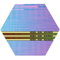 Glitched Vaporwave Hack The Planet Wooden Puzzle Hexagon by WetdryvacsLair