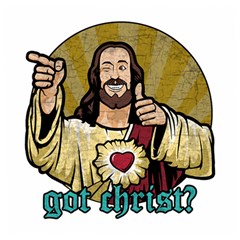 Buddy Christ Wooden Puzzle Square by Valentinaart