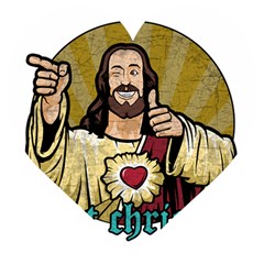 Buddy Christ Wooden Puzzle Heart by Valentinaart