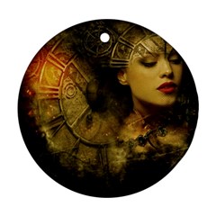 Surreal Steampunk Queen From Fonebook Round Ornament (two Sides) by 2853937